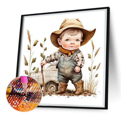 Cowboy Kid - Full Round Drill Diamond Painting 30*30CM