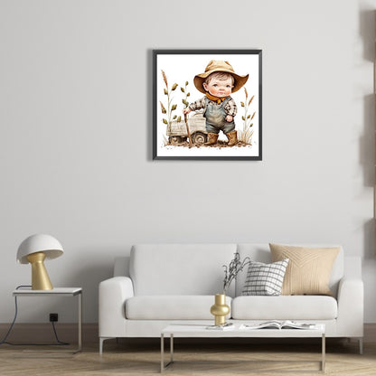 Cowboy Kid - Full Round Drill Diamond Painting 30*30CM
