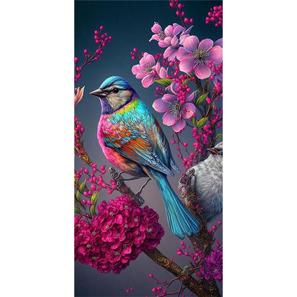 Bird On Peach Tree - Full Square Drill Diamond Painting 40*80CM