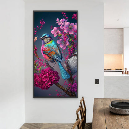 Bird On Peach Tree - Full Square Drill Diamond Painting 40*80CM