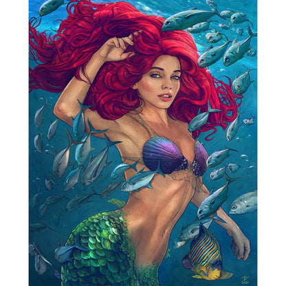 Ariel Mermaid Princess - Full AB Round Drill Diamond Painting 40*50CM