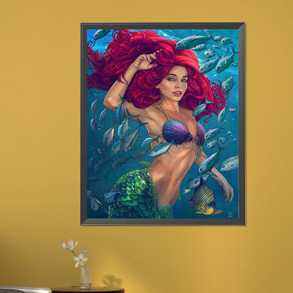 Ariel Mermaid Princess - Full AB Round Drill Diamond Painting 40*50CM