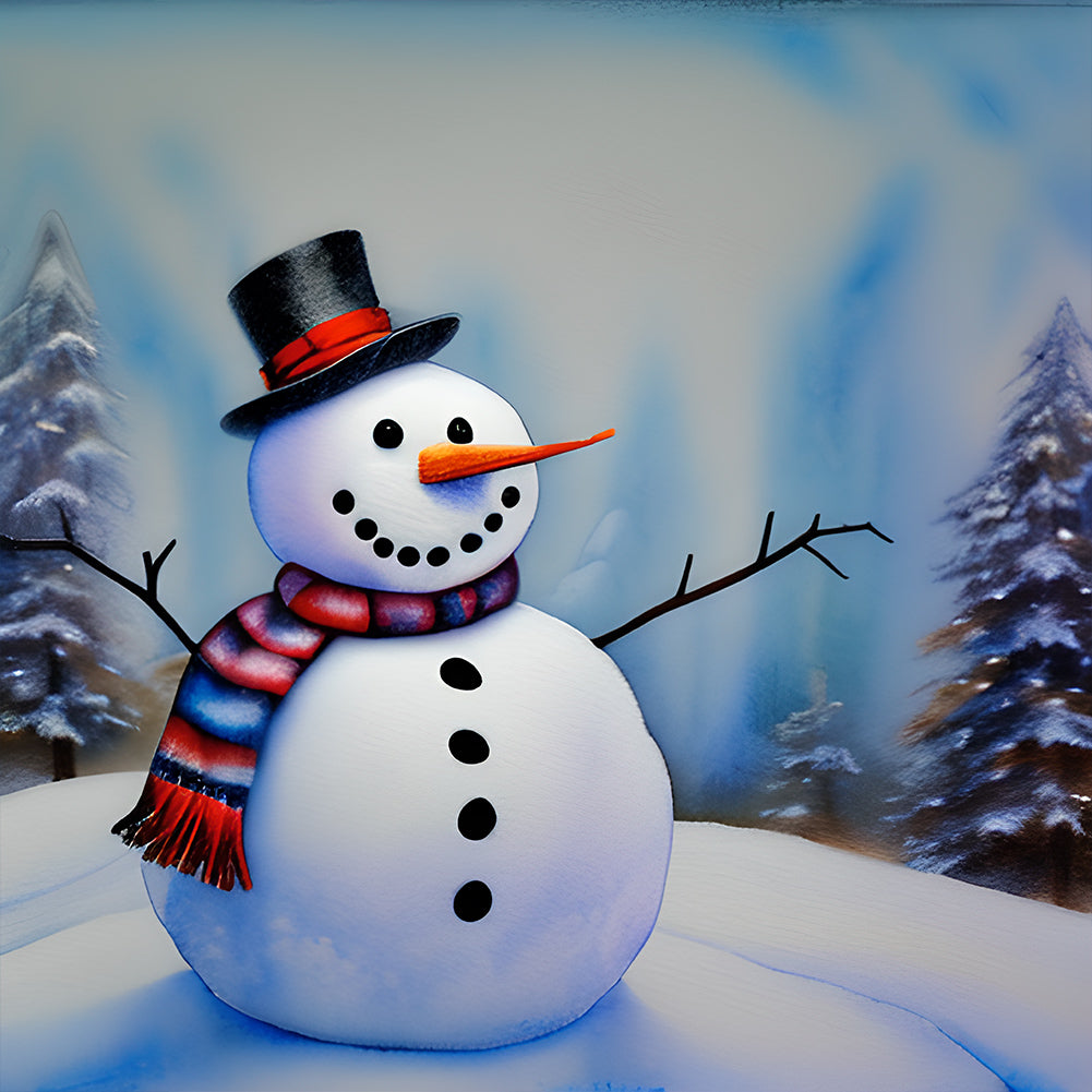 Snowman - Full Round Drill Diamond Painting 30*30CM