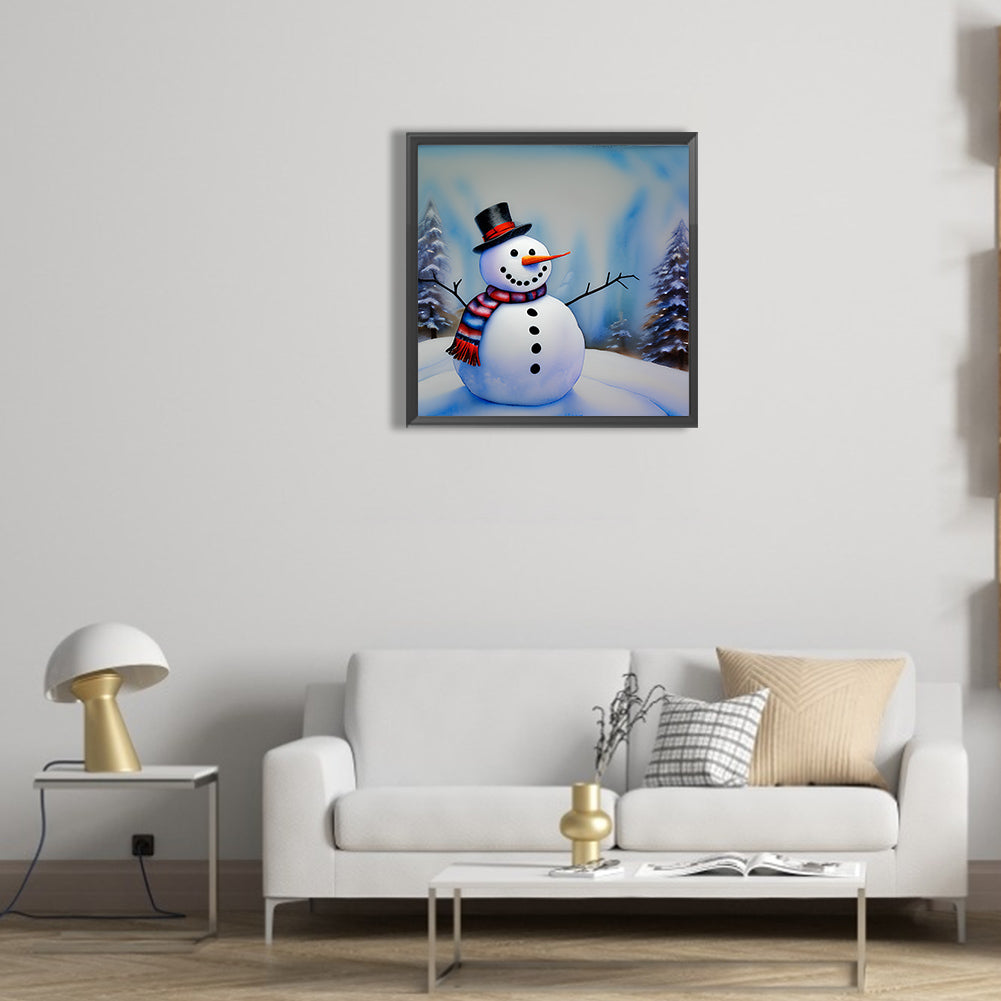 Snowman - Full Round Drill Diamond Painting 30*30CM