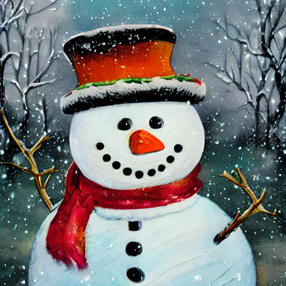 Snowman - Full Round Drill Diamond Painting 30*30CM