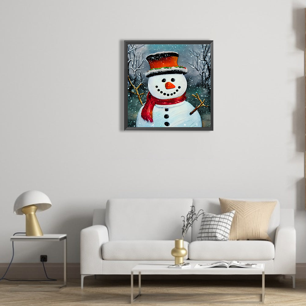 Snowman - Full Round Drill Diamond Painting 30*30CM