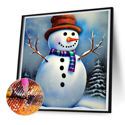 Snowman - Full Round Drill Diamond Painting 30*30CM