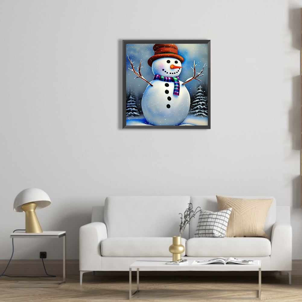 Snowman - Full Round Drill Diamond Painting 30*30CM