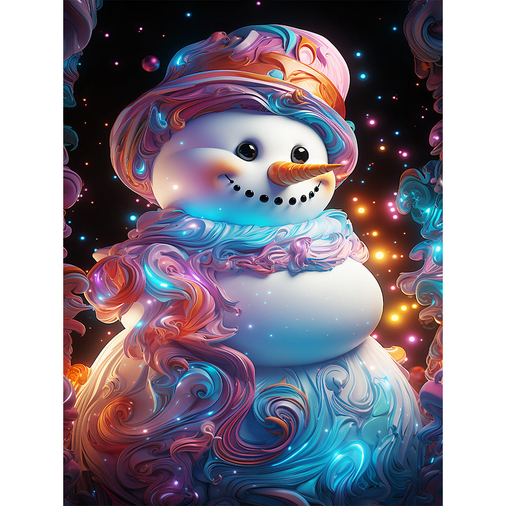 Winter Snowman - Full Round Drill Diamond Painting 30*40CM