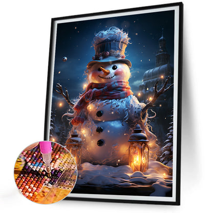 Winter Snowman - Full Round Drill Diamond Painting 30*40CM