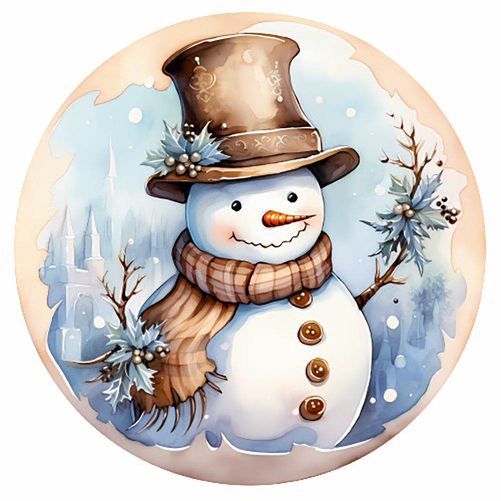 Winter Snowman - Full Round Drill Diamond Painting 30*30CM