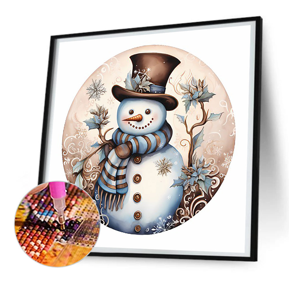 Winter Snowman - Full Round Drill Diamond Painting 30*30CM