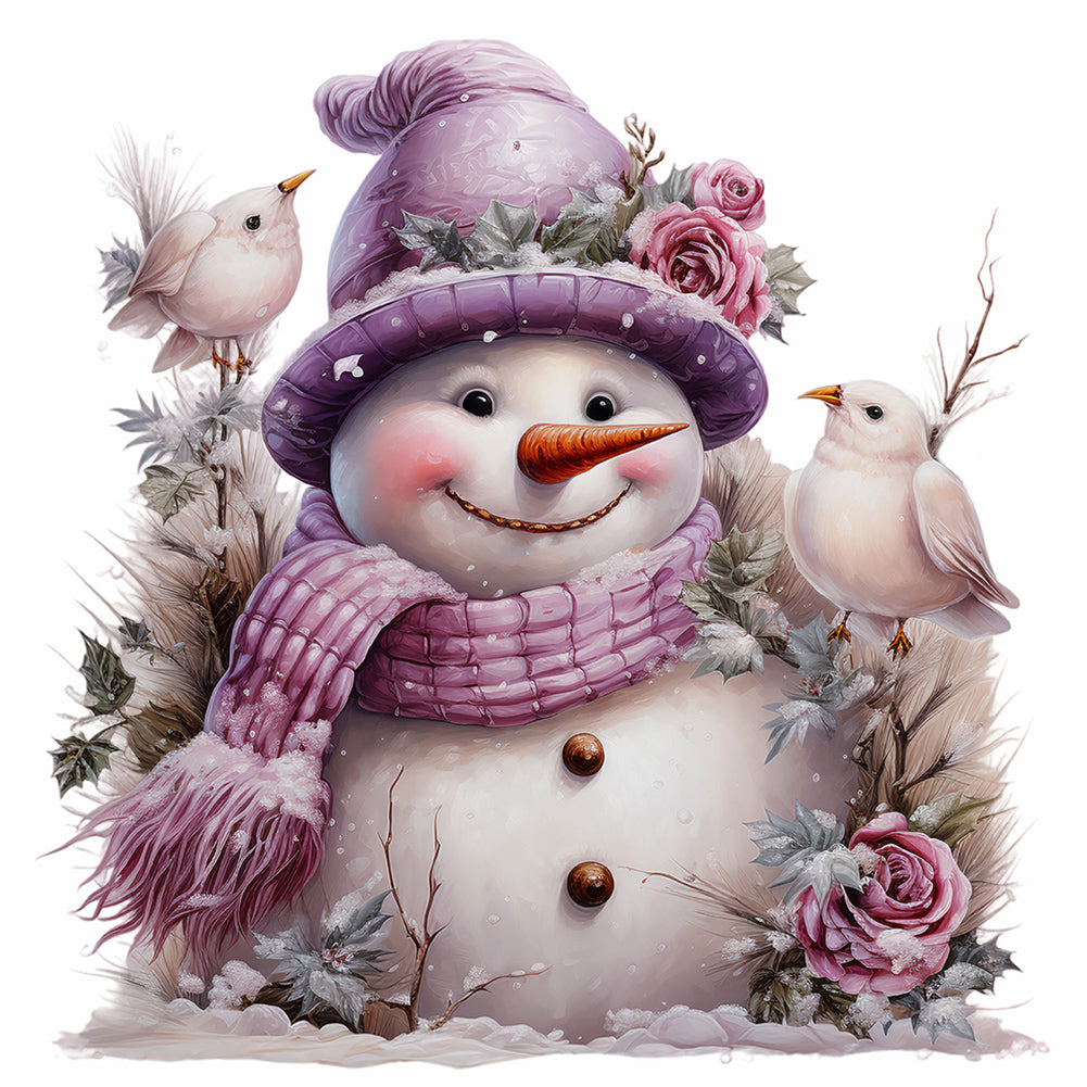 Winter Snowman - Full Round Drill Diamond Painting 30*30CM