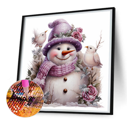 Winter Snowman - Full Round Drill Diamond Painting 30*30CM