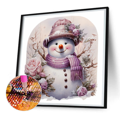 Winter Snowman - Full Round Drill Diamond Painting 30*30CM