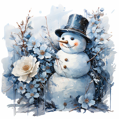 Winter Snowman - Full Round Drill Diamond Painting 30*30CM