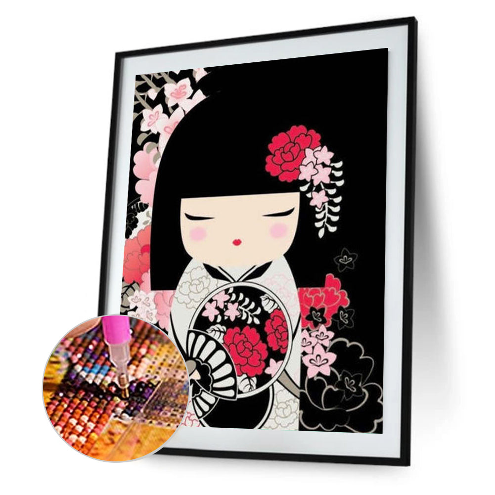 Japanese Chihuahua Black Bottom - Full Round Drill Diamond Painting 30*40CM