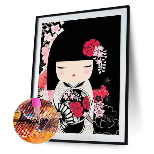 Japanese Chihuahua Black Bottom - Full Round Drill Diamond Painting 30*40CM