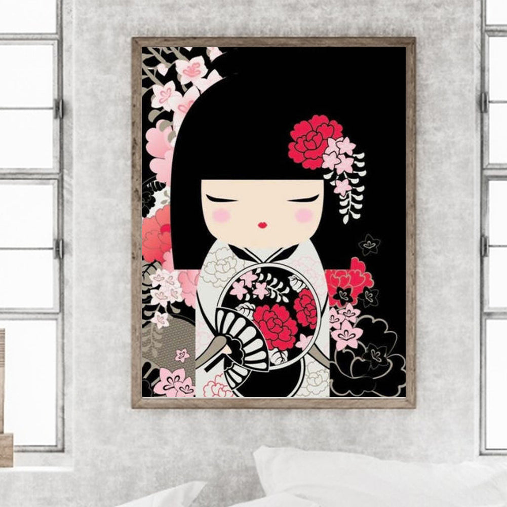 Japanese Chihuahua Black Bottom - Full Round Drill Diamond Painting 30*40CM