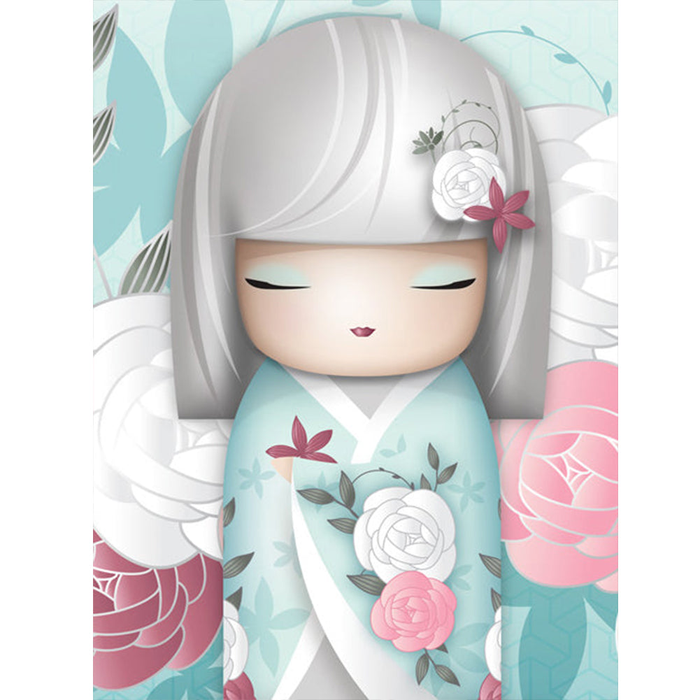 Japanese Chihuahua Light Green - Full Round Drill Diamond Painting 30*40CM