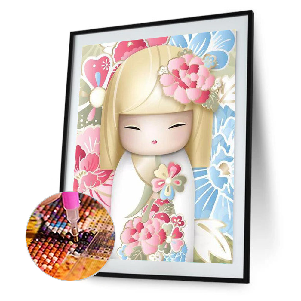 Japanese Chihuahua Powder Blue - Full Round Drill Diamond Painting 30*40CM