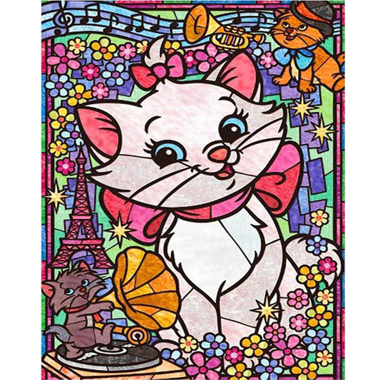 Mary The Cat - Full Round Drill Diamond Painting 50*60CM