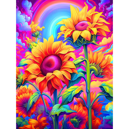 Colorful Sunflower - Full Round Drill Diamond Painting 30*40CM
