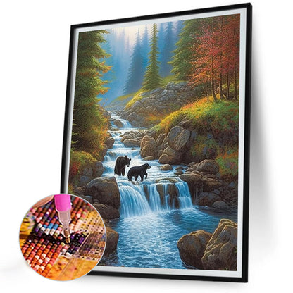 Waterfall View - Full Round Drill Diamond Painting 30*40CM