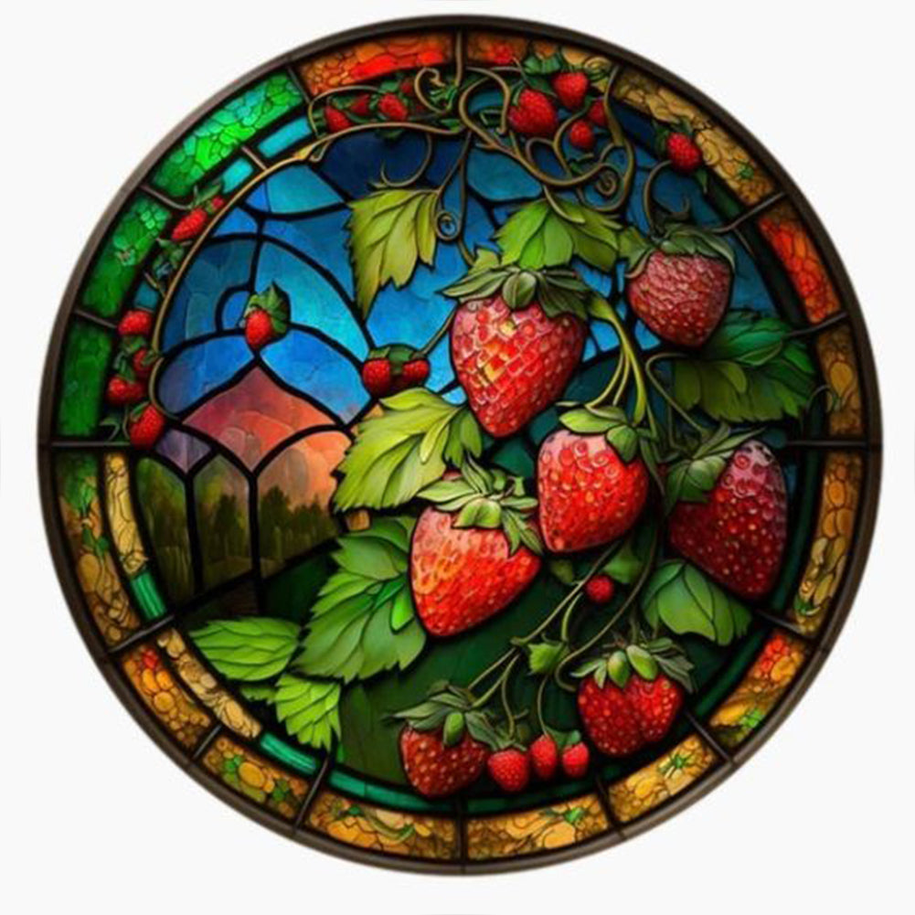 Round Strawberries - Full Round Drill Diamond Painting 30*30CM