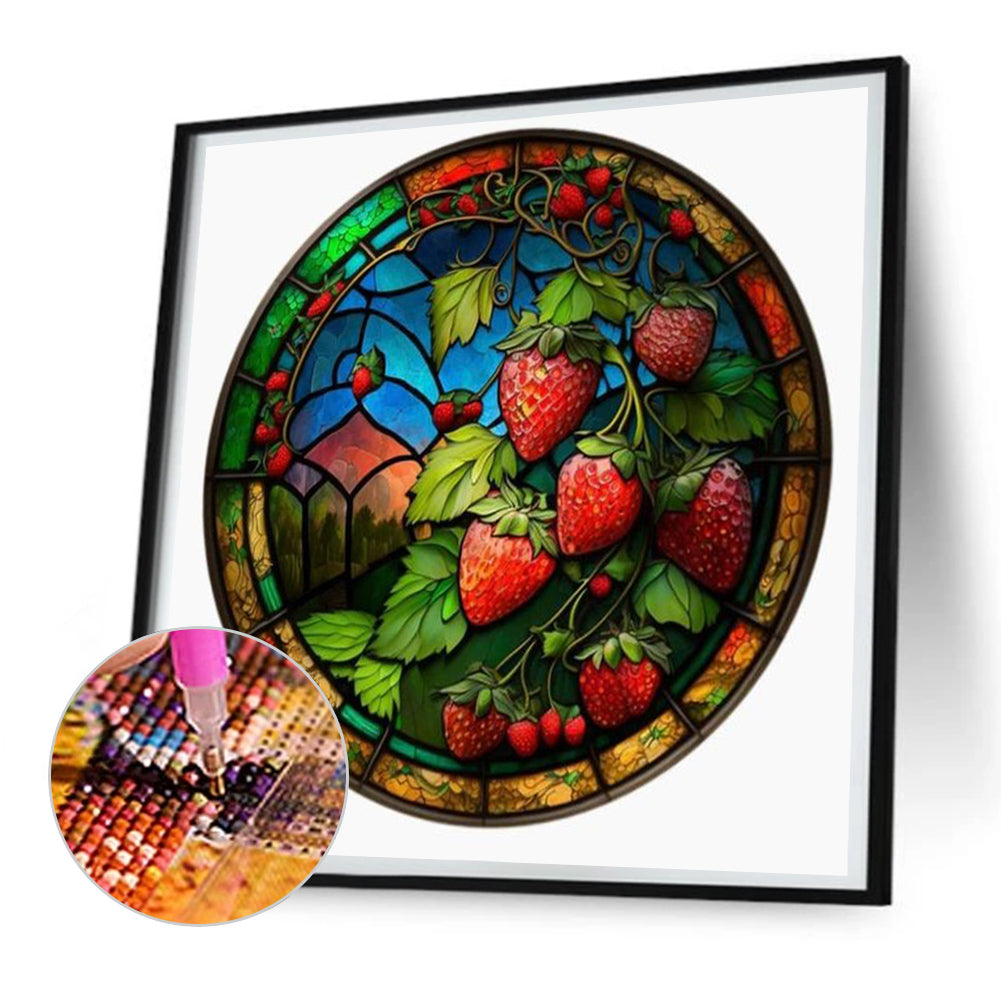 Round Strawberries - Full Round Drill Diamond Painting 30*30CM