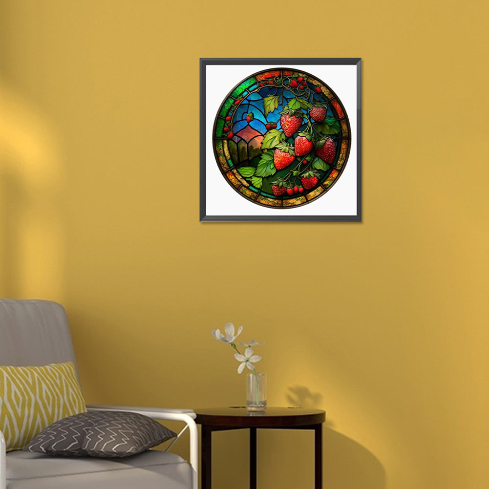 Round Strawberries - Full Round Drill Diamond Painting 30*30CM