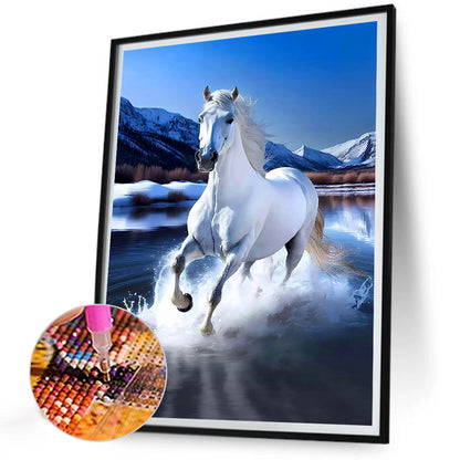 White Horse - Full Round Drill Diamond Painting 30*40CM