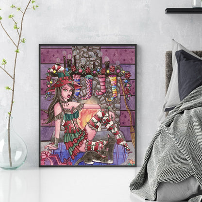 Christmas Girl - 11CT Stamped Cross Stitch 40*50CM