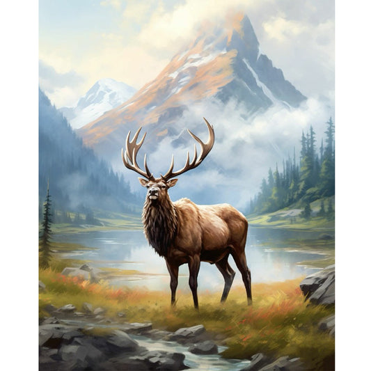 Forest Elk - Full Round Drill Diamond Painting 40*50CM