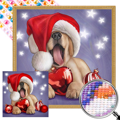 Christmas Dog - Full AB Round Drill Diamond Painting 40*40CM