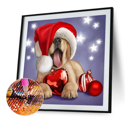 Christmas Dog - Full AB Round Drill Diamond Painting 40*40CM