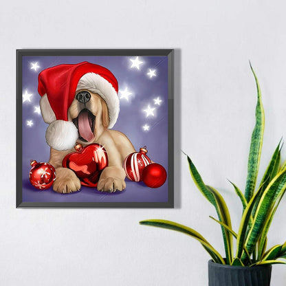 Christmas Dog - Full AB Round Drill Diamond Painting 40*40CM