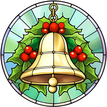 Glass Painting-Christmas Bells - 18CT Stamped Cross Stitch 20*20CM