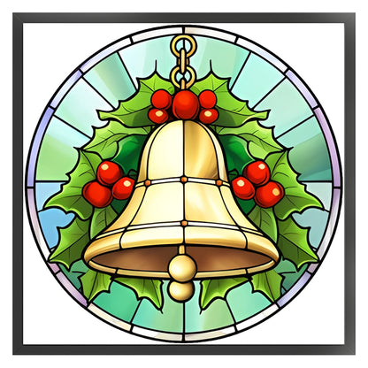 Glass Painting-Christmas Bells - 18CT Stamped Cross Stitch 20*20CM