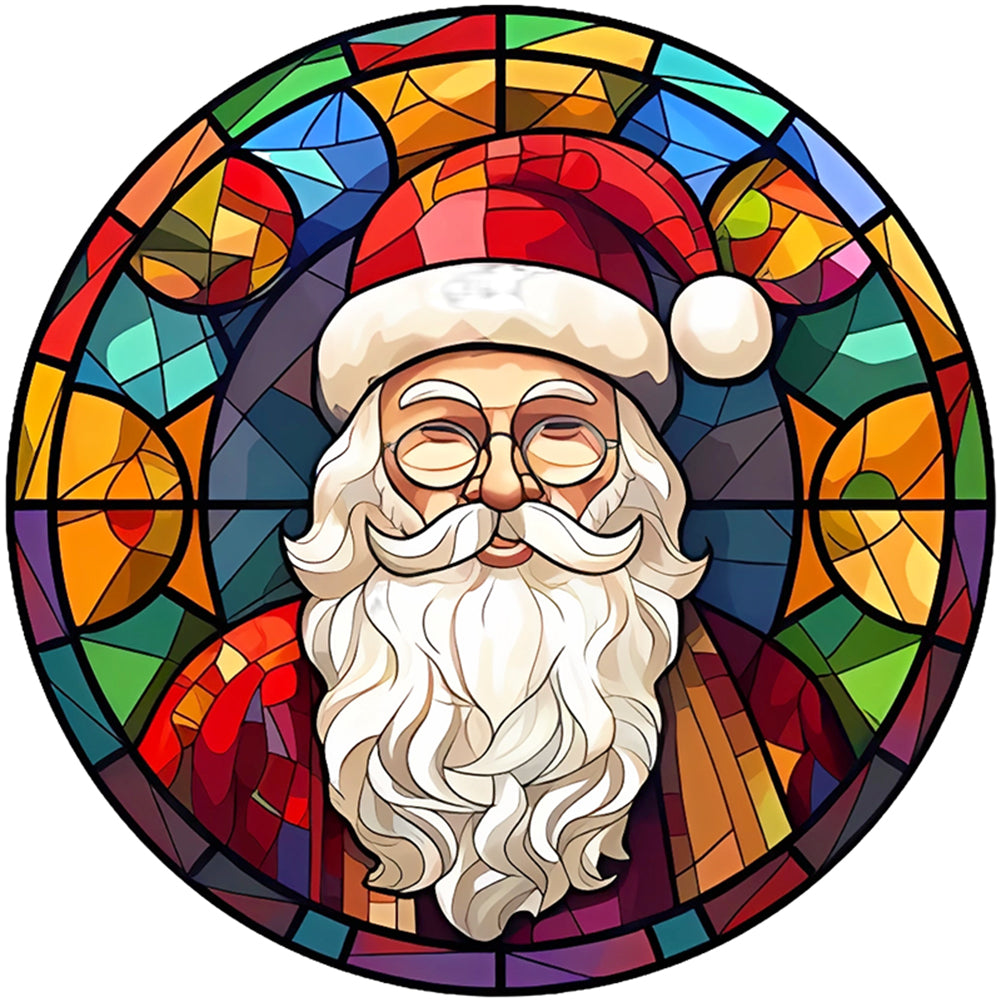 Glass Painting-Santa Claus - 18CT Stamped Cross Stitch 20*20CM