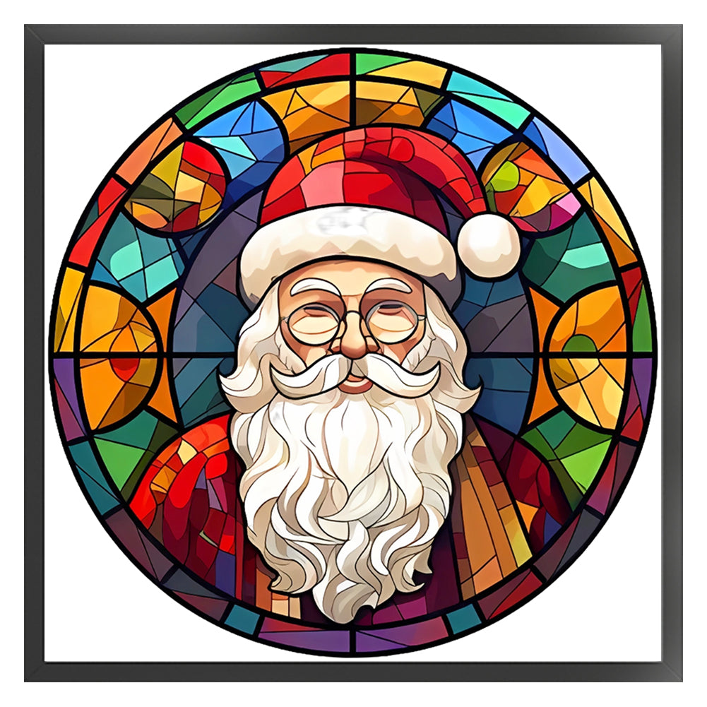 Glass Painting-Santa Claus - 18CT Stamped Cross Stitch 20*20CM