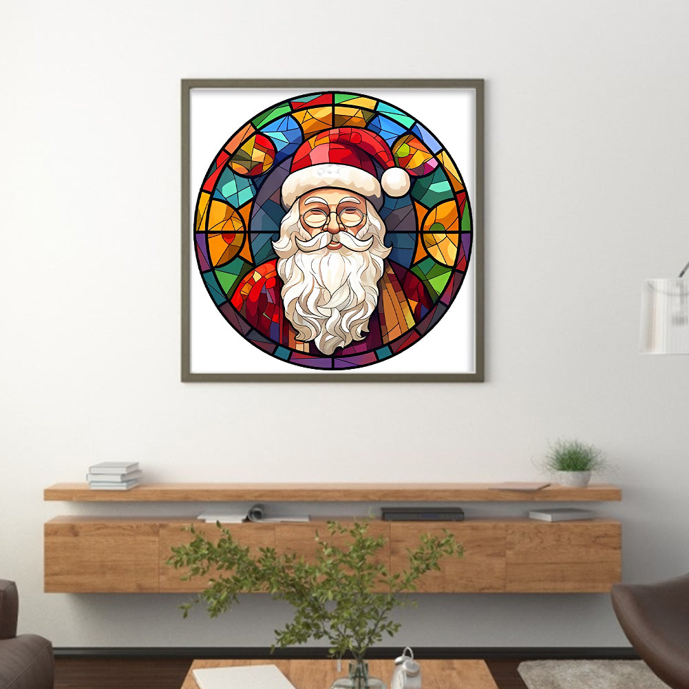 Glass Painting-Santa Claus - 18CT Stamped Cross Stitch 20*20CM