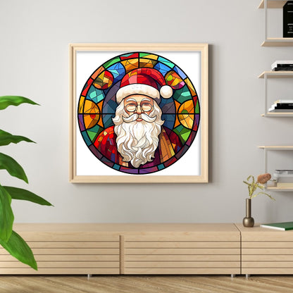 Glass Painting-Santa Claus - 18CT Stamped Cross Stitch 20*20CM