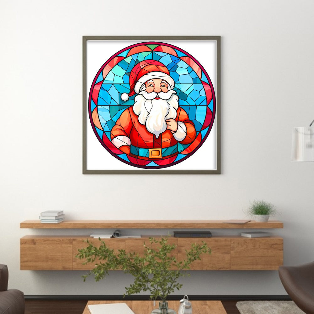 Glass Painting-Santa Claus - 18CT Stamped Cross Stitch 20*20CM