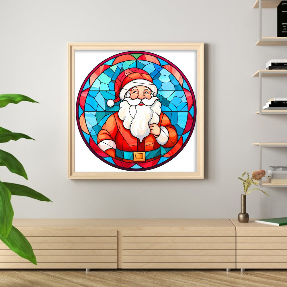 Glass Painting-Santa Claus - 18CT Stamped Cross Stitch 20*20CM