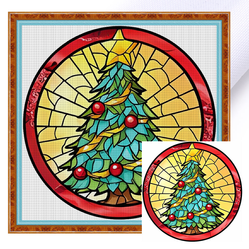 Glass Painting-Christmas Tree - 18CT Counted Cross Stitch 20*20CM