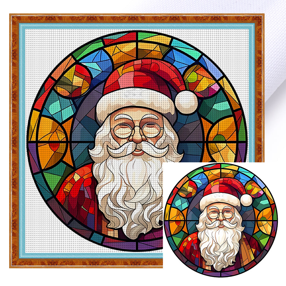 Glass Painting-Santa Claus - 18CT Counted Cross Stitch 20*20CM