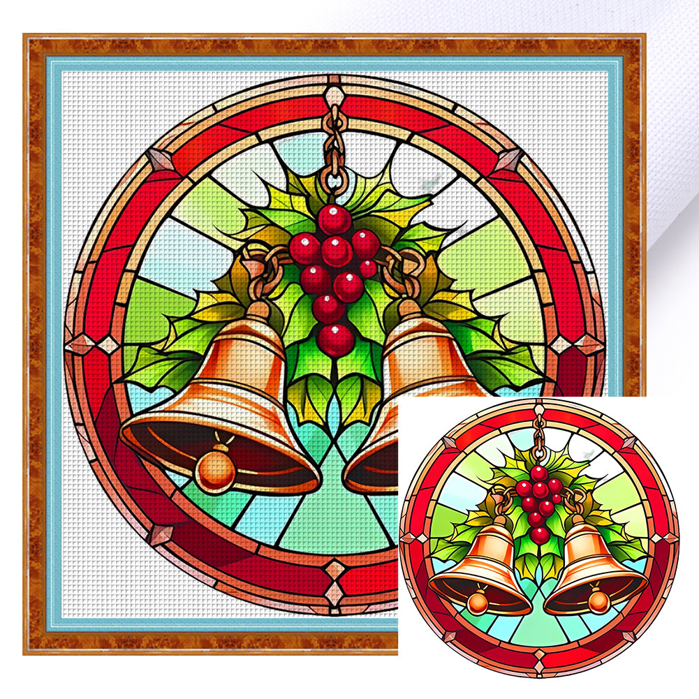 Glass Painting-Christmas Bells - 18CT Counted Cross Stitch 20*20CM