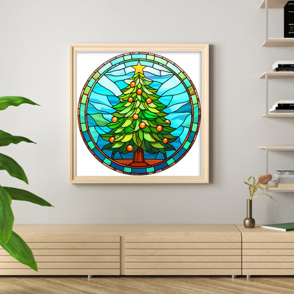 Glass Painting-Christmas Tree - 18CT Counted Cross Stitch 20*20CM