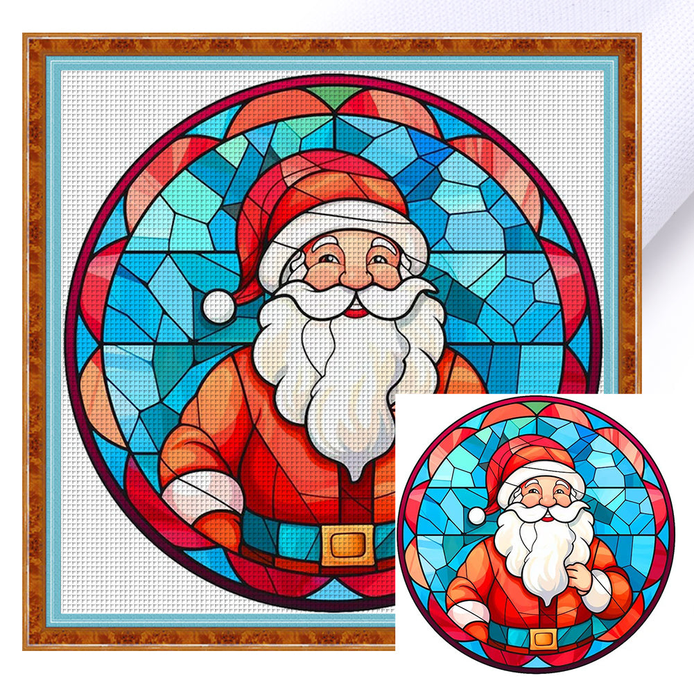 Glass Painting-Santa Claus - 18CT Counted Cross Stitch 20*20CM